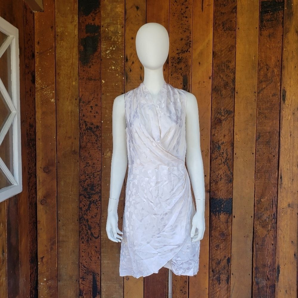 Catherine Malandrino PolkaDot Silk FauxWrap Dress